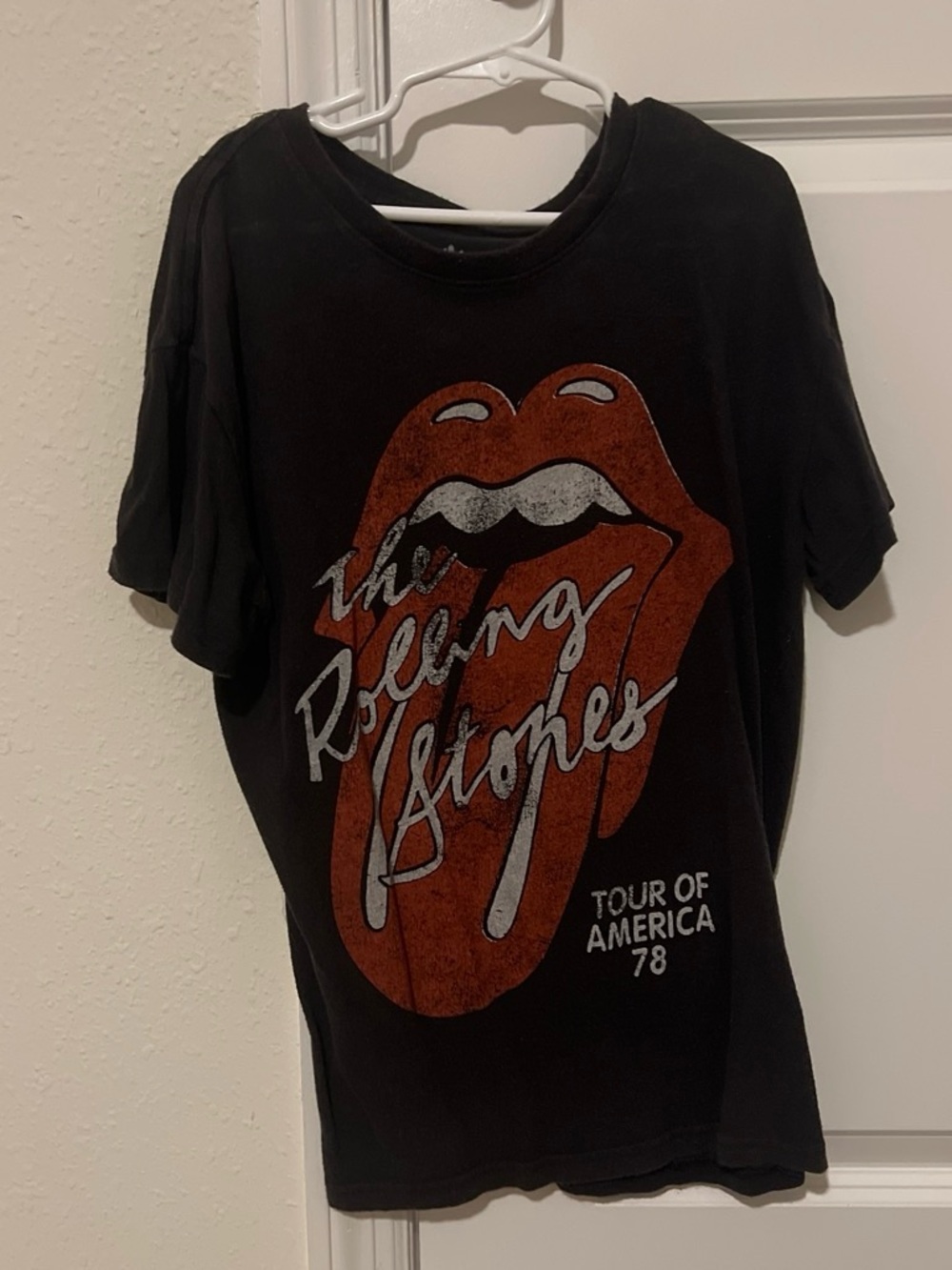 Target Black Rolling Stones Tour Graphic Tee with Red Tongue